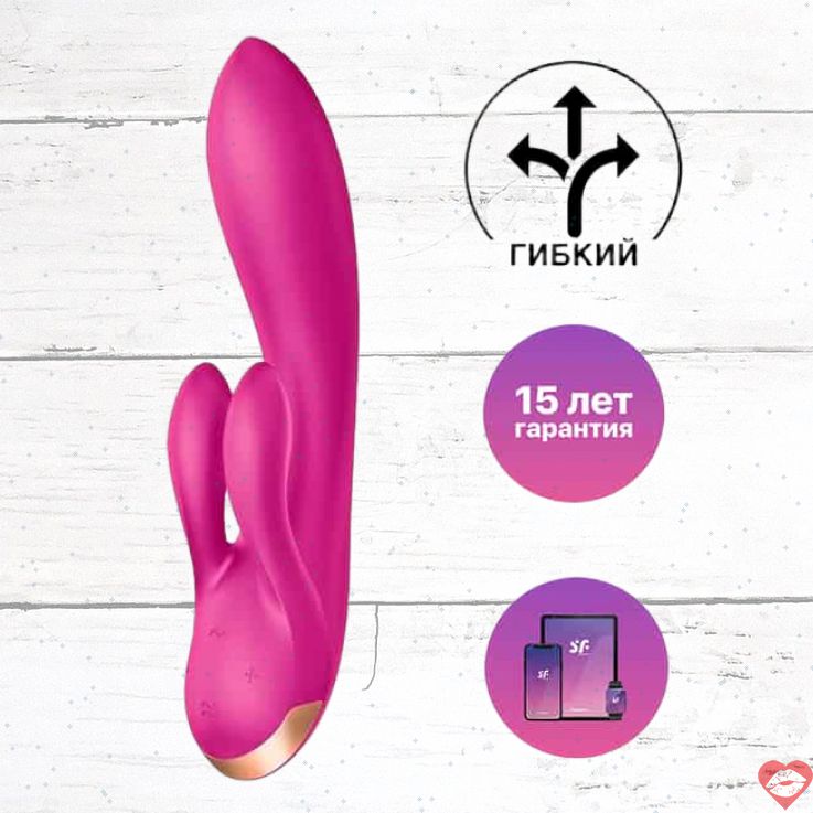 Satisfyer Double Flex Rabbit Tím Đôi Cánh Siêu Rung