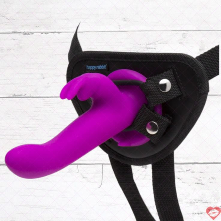 Dildo Đeo Rabbit Ear Rung Tím Happy Rabbit Silicone Mê Hoặc 