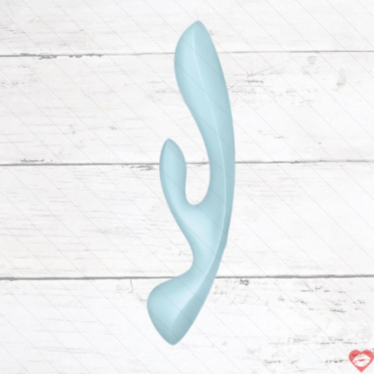 Satisfyer Thỏ 3 Kích Xanh Nhạt 23.8cm Đa Chiều Sướng 