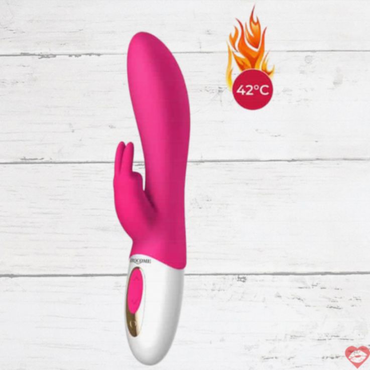 Vibrator Erocome Hydra Thỏ Rung Xoay Sưởi Hồng 21.5cm 