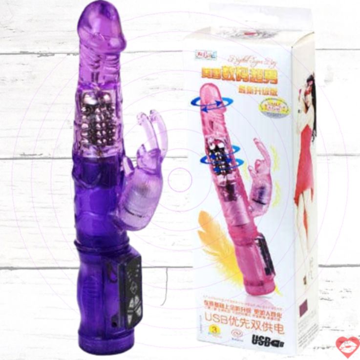 Baile Super Boy rotator tím clitoris 21cm 3.5cm xoay hút phê