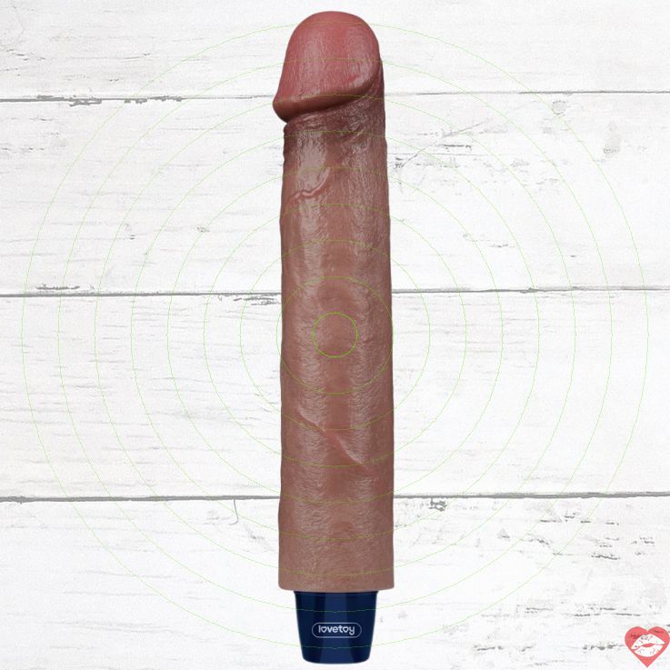 Lovetoy 9 giả dương siêu mềm nâu rung 22.8cm waterproof