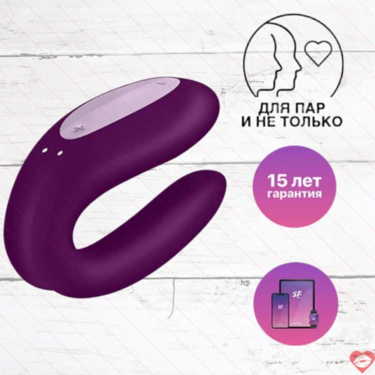 Satisfyer Double Joy вибратор пара фиолетовый app
