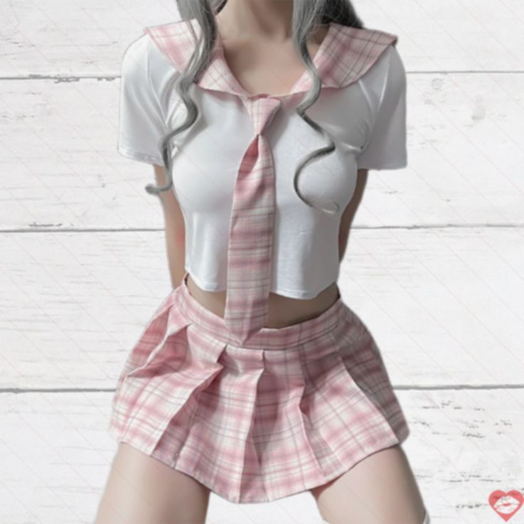 Đồng Phục Nữ Sinh Hồng M Garden GB-608 Quyến Rũ 
