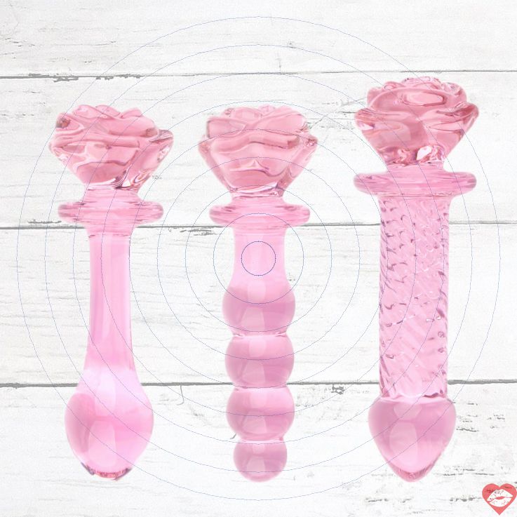 Dildo Glass Pink Rose Beaded 5.6 Inch Hạt Ngọc Đẹp 