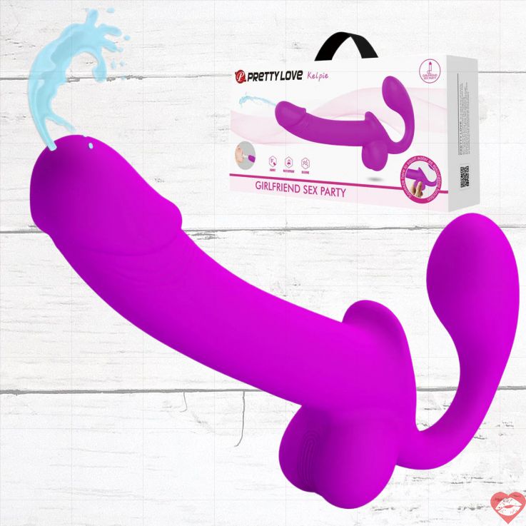 Strapless Dildo Tím Phun Nước Đam Mê Đỉnh Cao