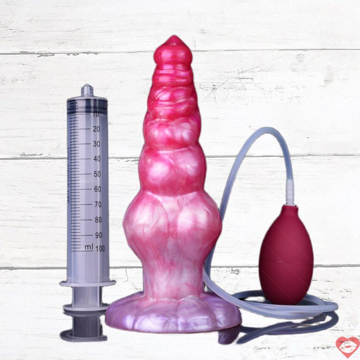 Dog Dildo 9 Inch Beaded Phun Gradient Kỳ Lạ Đỉnh