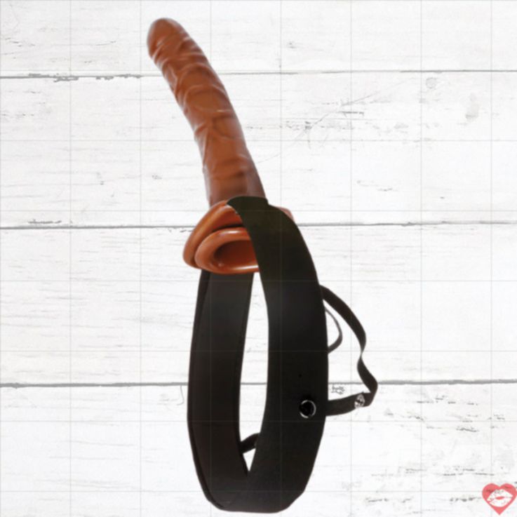 Chocolate Hollow Strap On 10 Inch Nâu Rung Fetish Sướng 