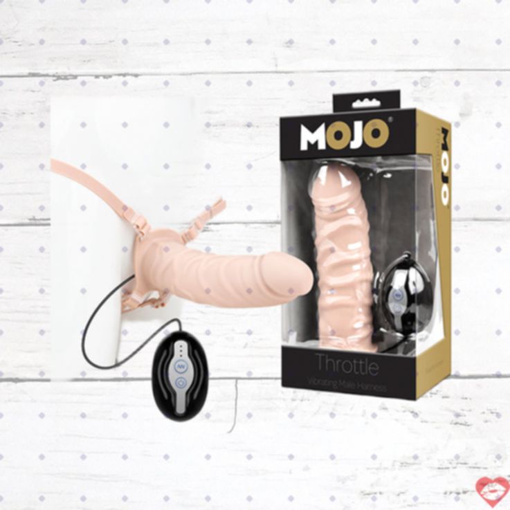 Mojo Throttle Strapon Rung Rỗng Thực Tế Mạnh 