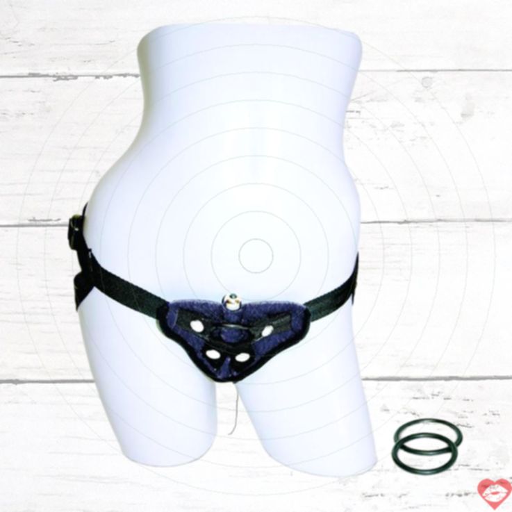 Strap-On Nhung Đen Sportsheets Siêu Bền Sang 