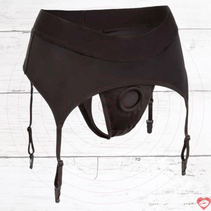 CalExotics Boundless thong strap-on đen S/M dây đùi 
