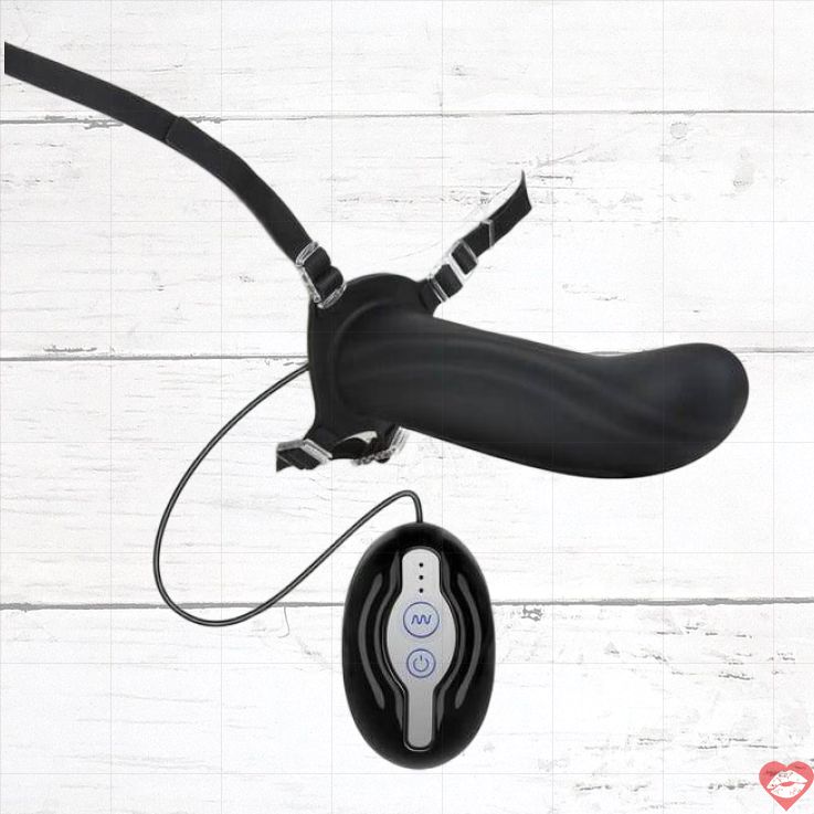 Mojo Ghia Strapon Hollow Đen Remote Rung 