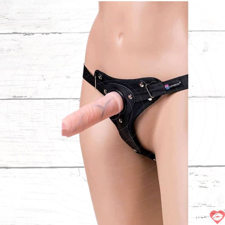 Strapon LoveToy Lesbian 17cm Đai Thật Khoái Lạc Đôi 