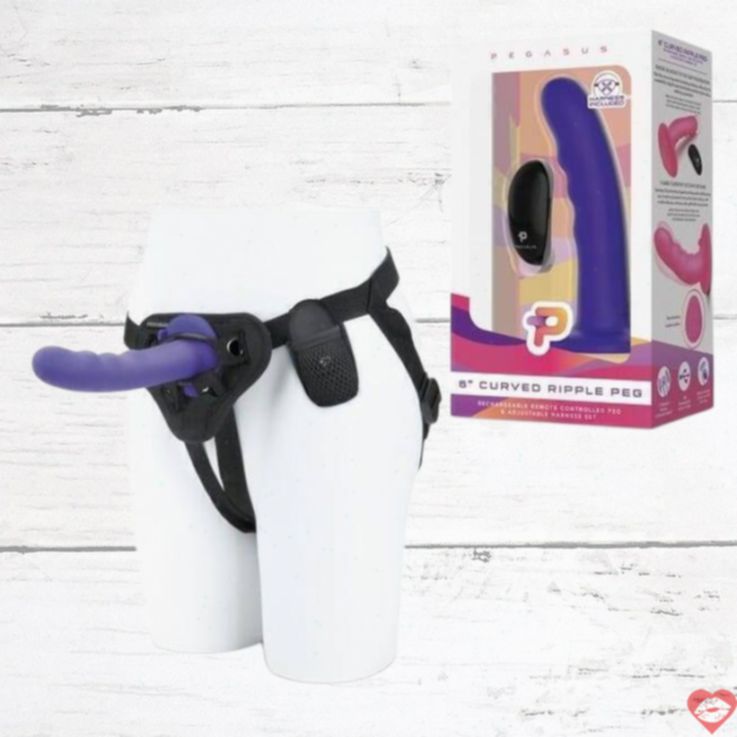 Pegasus Ripple Tím Strap-On Rung Cong Gợn Sóng 