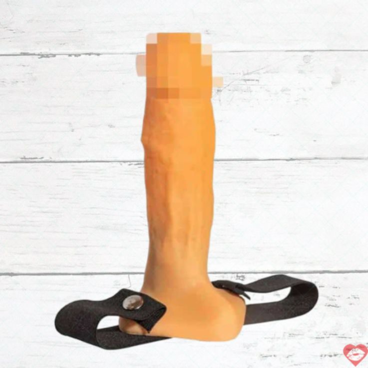 Strapon Jagaga Rỗng 17.6cm Da Thật Thâm Nhập Mãnh Liệt 