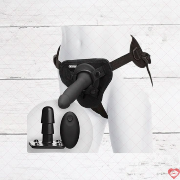 Doc Johnson Strap-on Rung Đen Điều Khiển Từ Xa Mượt