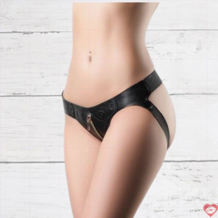 Quần Strap-on Arsenal Lily Da Thật Đen BDSM Chặt