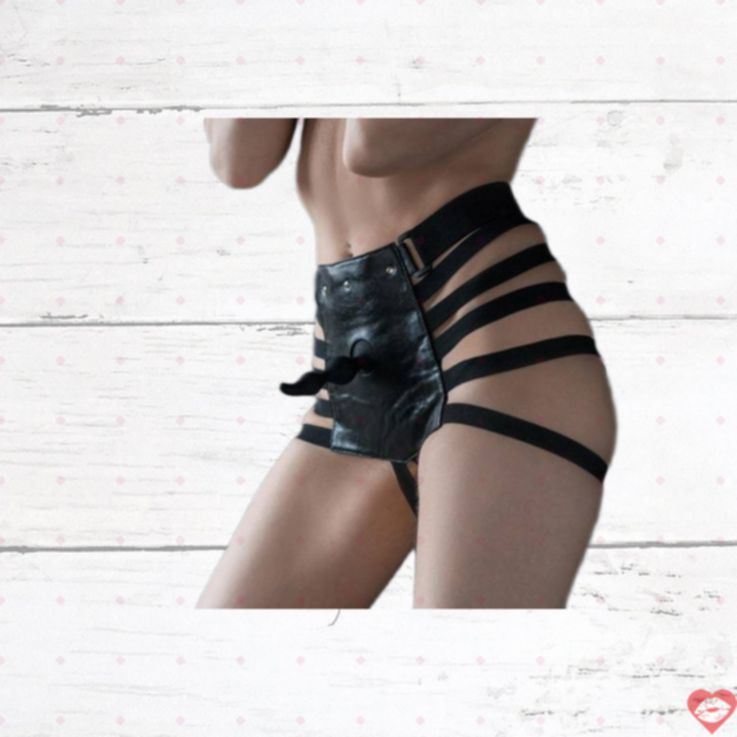 Truсики Strapon Lola Games No Mercy Đen M/L Plug 3cm