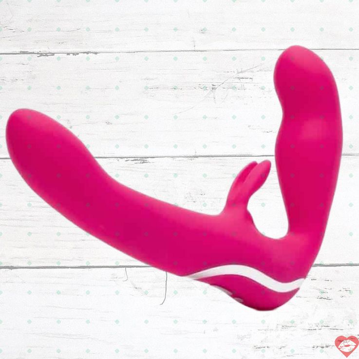 Happy Rabbit Strapless Strap-on Rung Hồng Mạnh Siêu Sướng