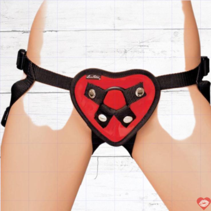 Lux Fetish strap-on harness đỏ điều chỉnh thoải mái