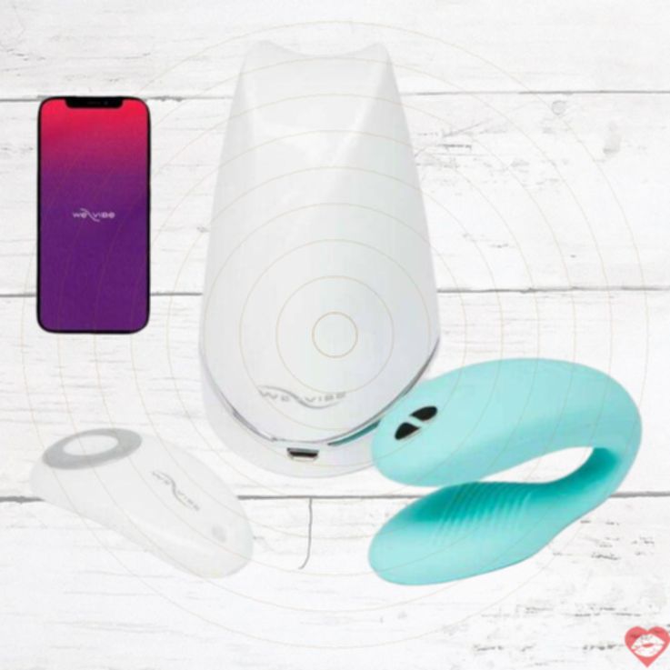 We-Vibe Sync app remote xanh ngọc đôi lứa rung mạnh