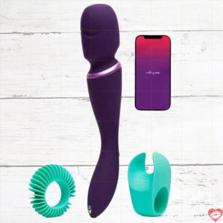 We-Vibe Wand Massager Tím 30cm Nasadka Rung App Smartphone Đỉnh Cao