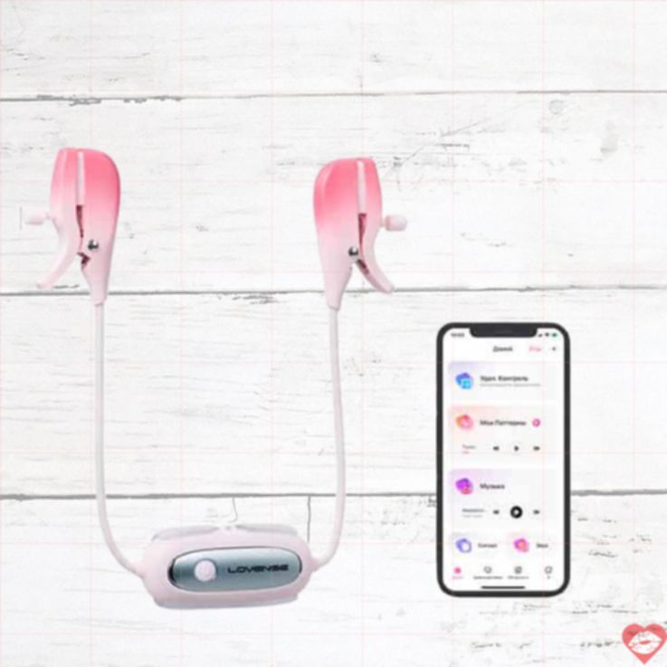 Vibro Kẹp Vú Lovense Gemini Hồng Siêu Sướng