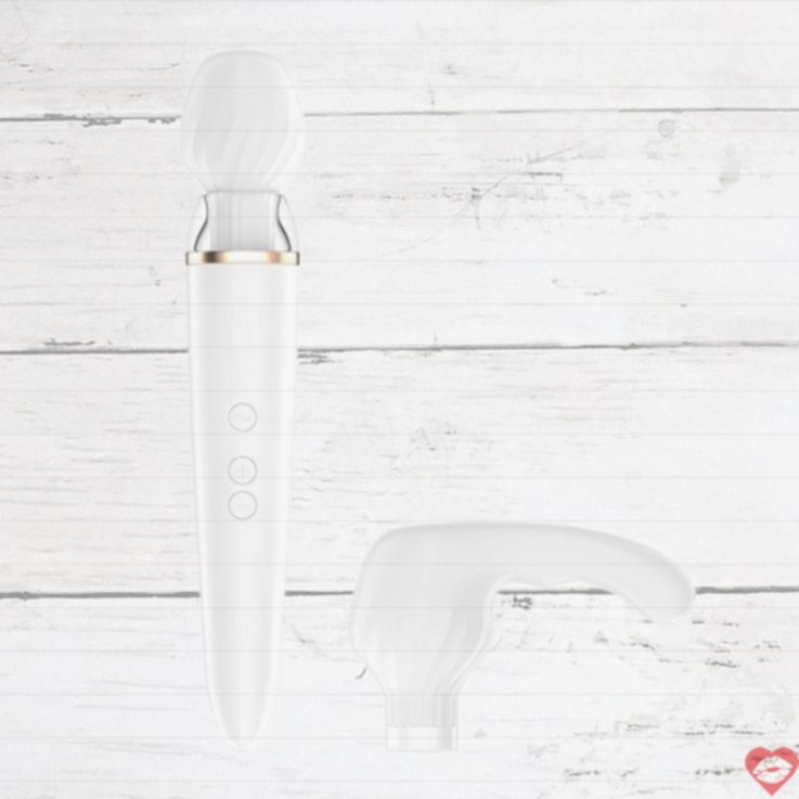 Satisfyer Double Wand-er APP Trắng Điều Khiển Xa 27cm