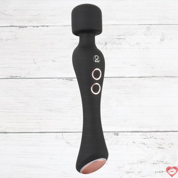 Cupa wand rung sưởi đen 22.6cm silicone đa điểm
