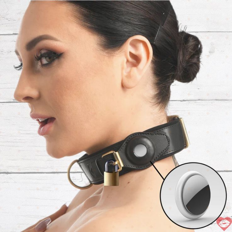 Master Series Vòng Cổ Theo Dõi Đen Mỹ BDSM Nâng Cao