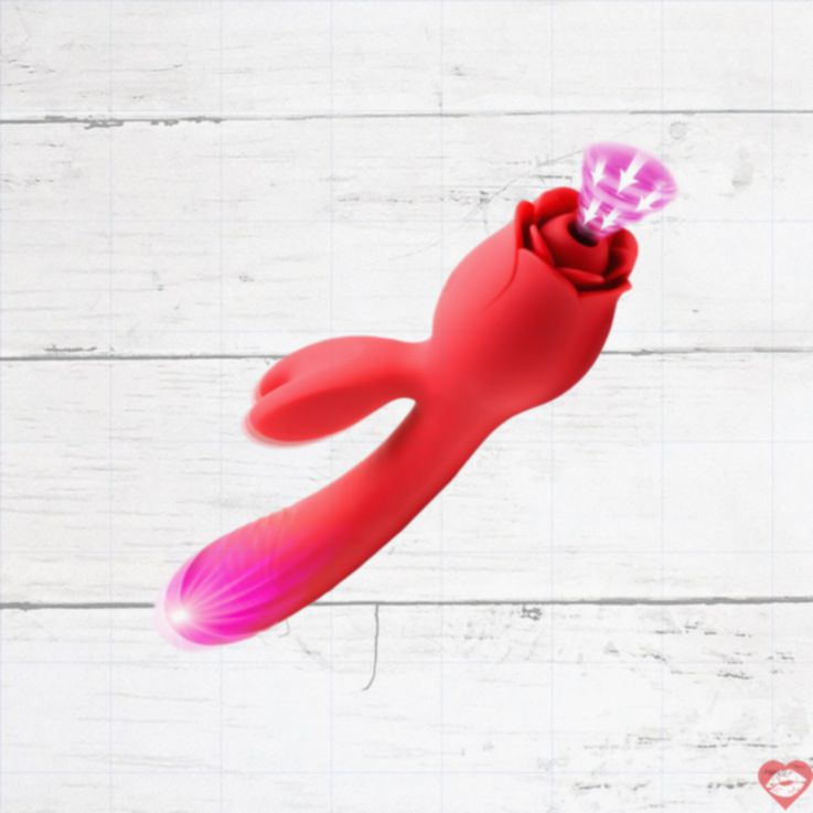 Blooming Bunny Rabbit Rung Hút Siêu Đẩy Silicone