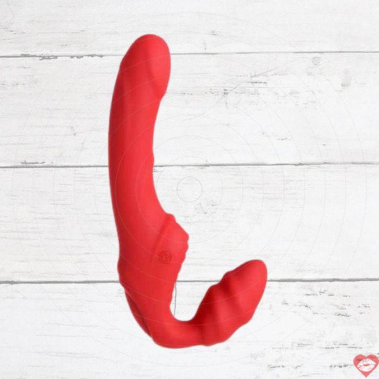 Toyfa strapon không dây đen đỏ 35cm rung đôi mạnh 