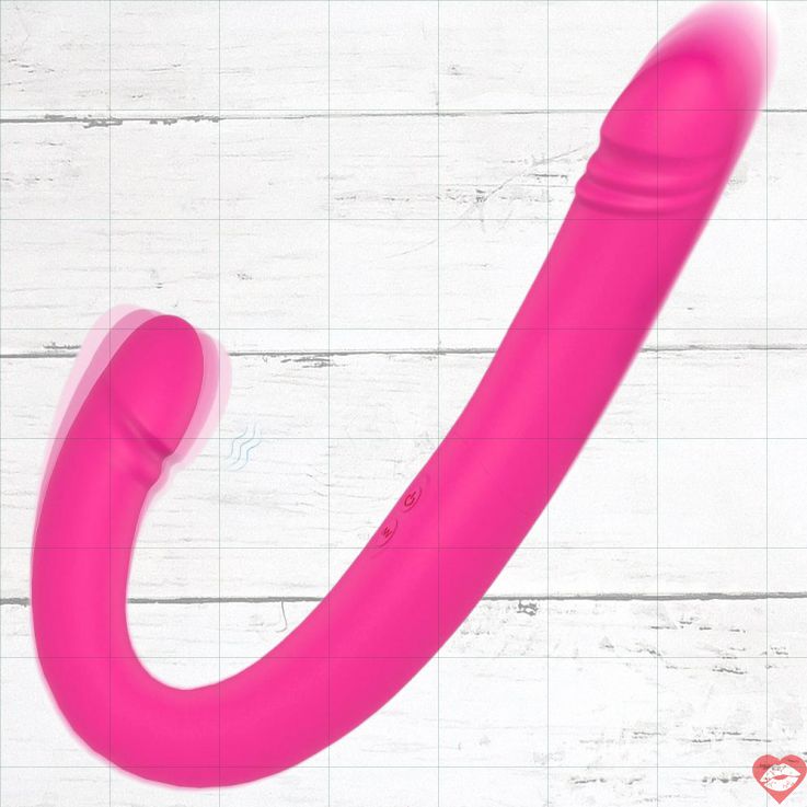Fake Đầu Đôi 43cm Hồng Dao Động Lesbian Dài Siêu Sướng 