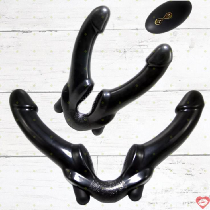 Dildo đôi rung remote 10 tần đa năng nâng khoái 