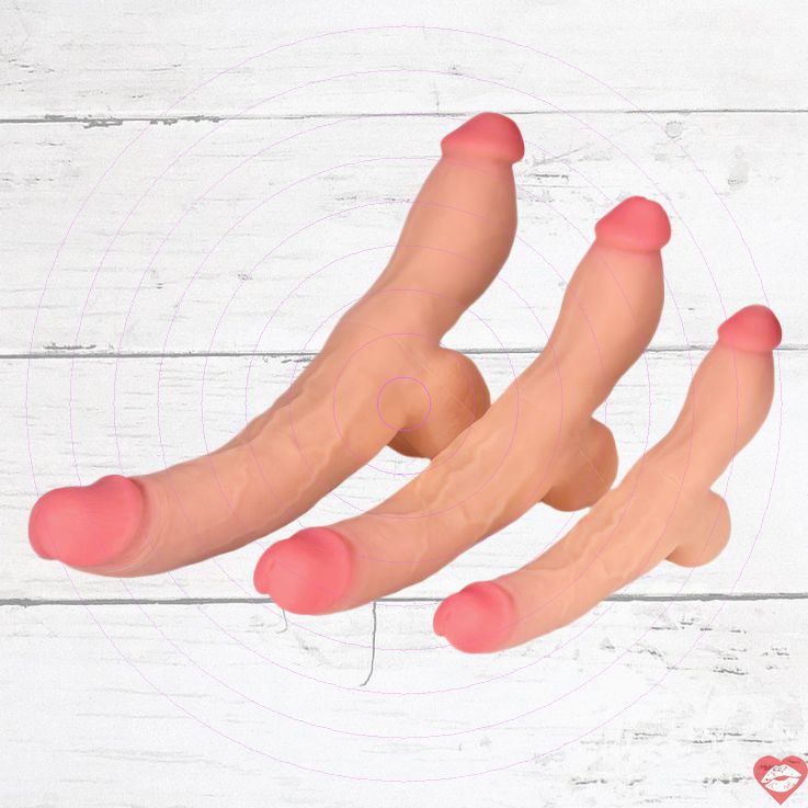 Strap-on Flesh Lesbian đôi đầu 40cm siêu thật lesbian vui 