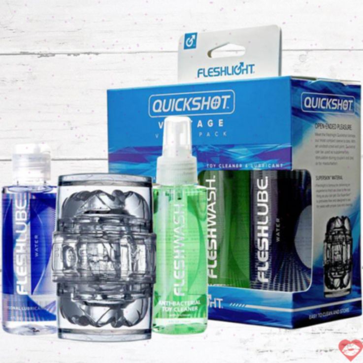Set Fleshlight Quickshot Vantage + lube xịt vệ sinh tiện lợi