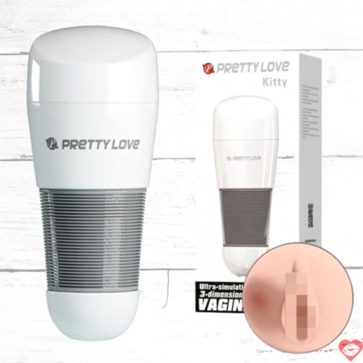 Pretty Love Kitty masturbator âm đạo TPR trắng 20.5cm