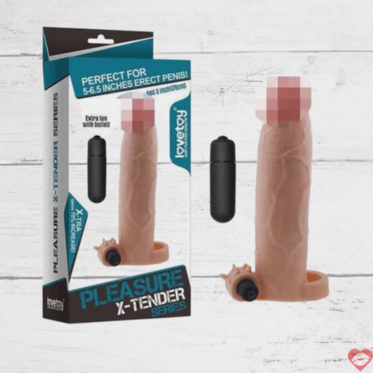 LoveToy X-Tender Nasadka 22cm Thịt Rung
