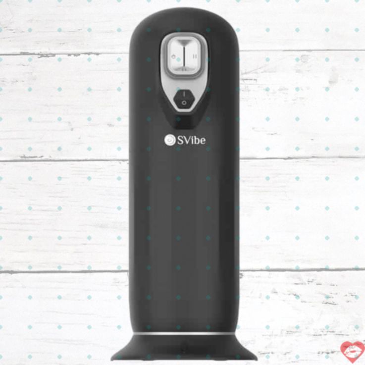 SVibe Ikon Jet đen TPE sưởi rung ma sát mạnh masturbator nam chân thực