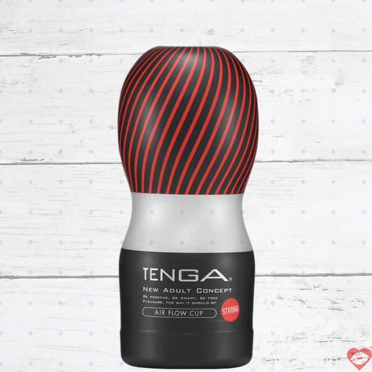 Tenga Air Flow Cup Strong đen TPE hút gió cực mạnh