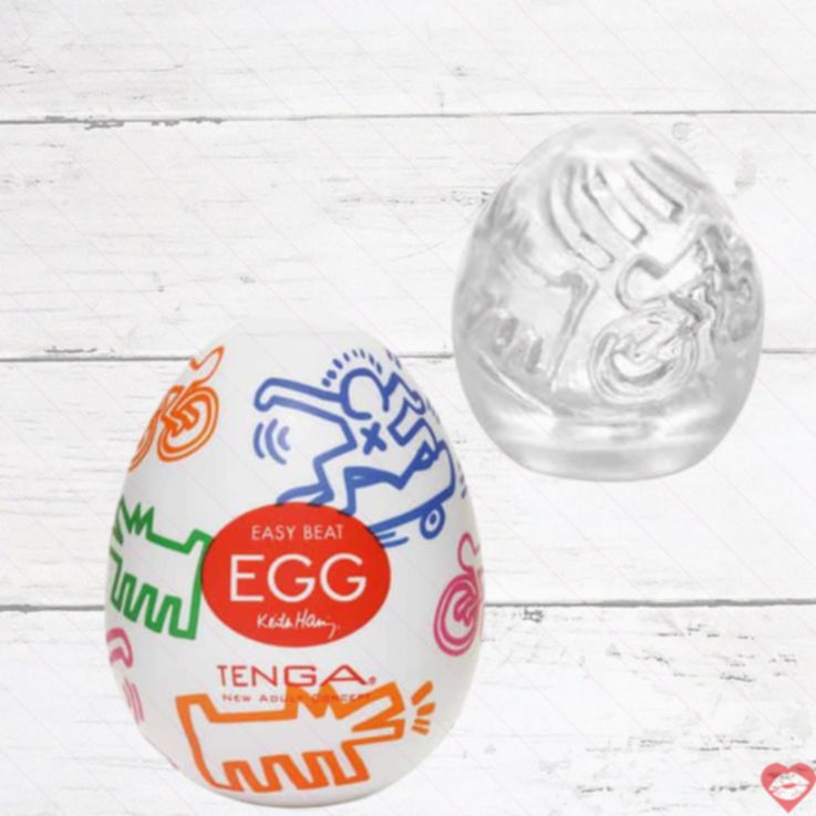 Tenga Egg Keith Haring Street Trắng TPE Sáng Tạo