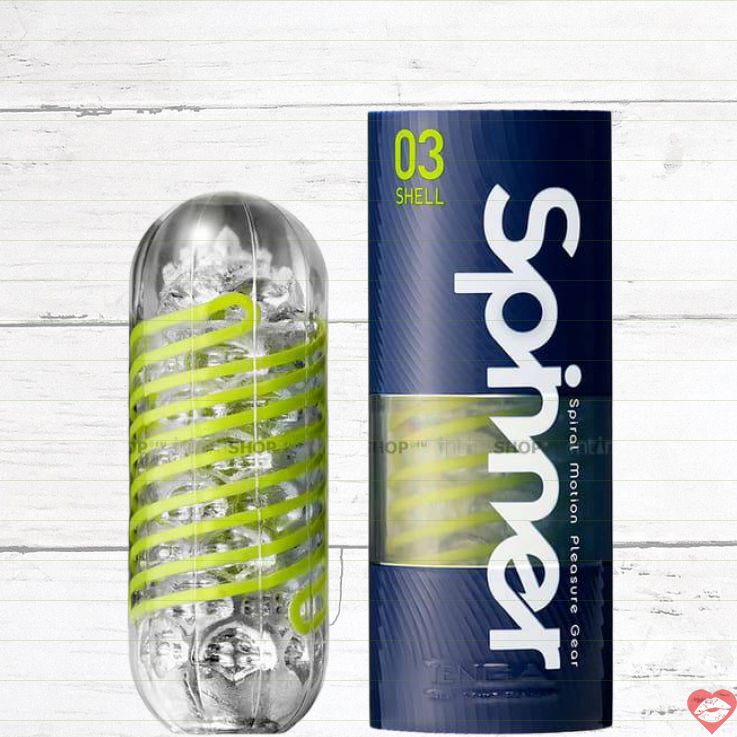 Masturbator Tenga Spinner Shell Xanh TPE Mềm