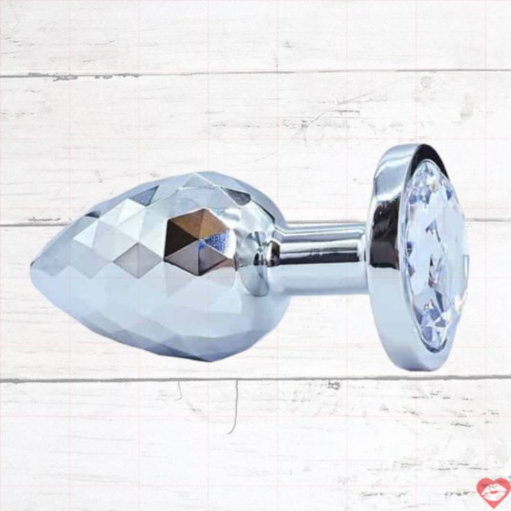 Kanikule Crystal Plug Bạc 2.5cm Hậu Môn Sang Trọng 