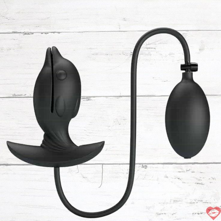 Pretty Love Hanson Plug Đít Bơm Phồng Đen 4.1cm Rung Mạnh