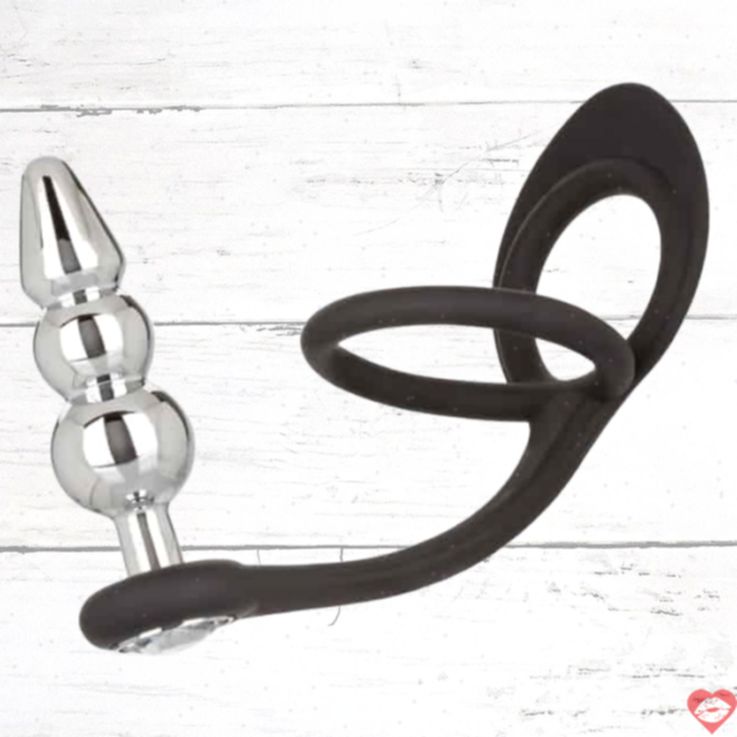 Nút Đít Chuỗi CalExotics Star Fucker Bạc Đen 7.5cm