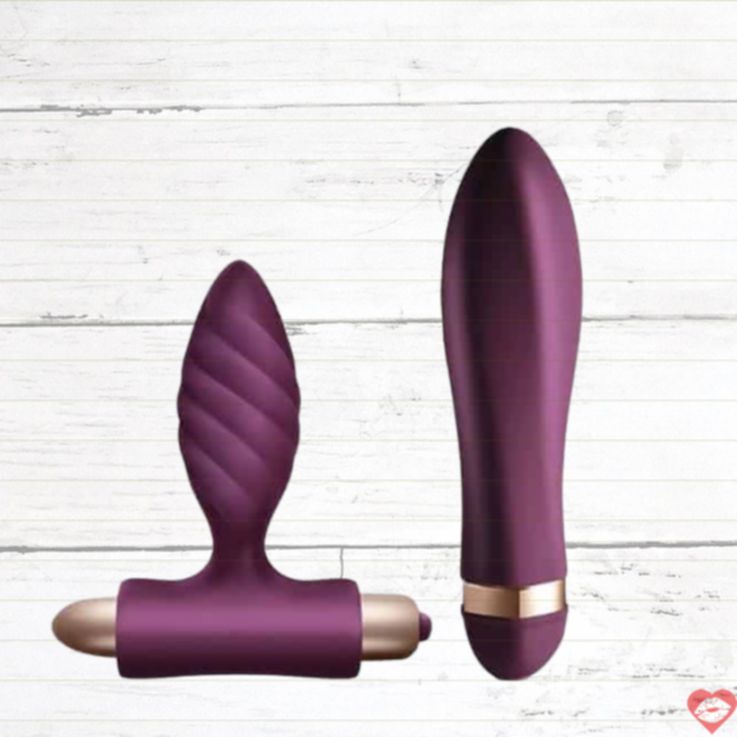 Rocks-Off Desire Set Vibrator Plug Tím Đa Khoái Cảm 