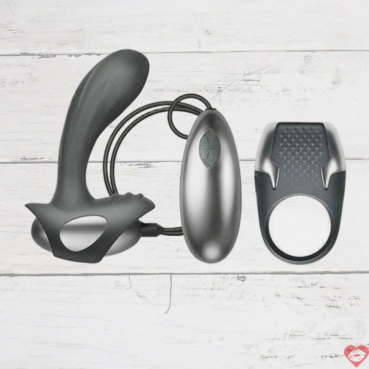 Rocks-Off Climaximum Excite Set Xám 2in1 Mạnh 