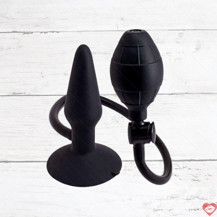 Inflatable Butt Plug S Đen Bơm Phồng Mở Rộng 