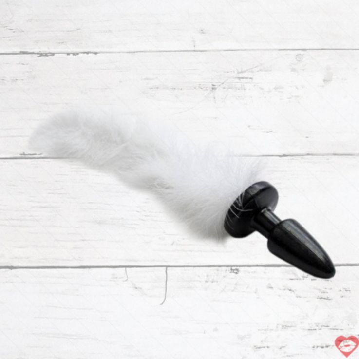 4Sxdream Butt Plug Đuôi Trắng Lông Mềm Kích Thích 