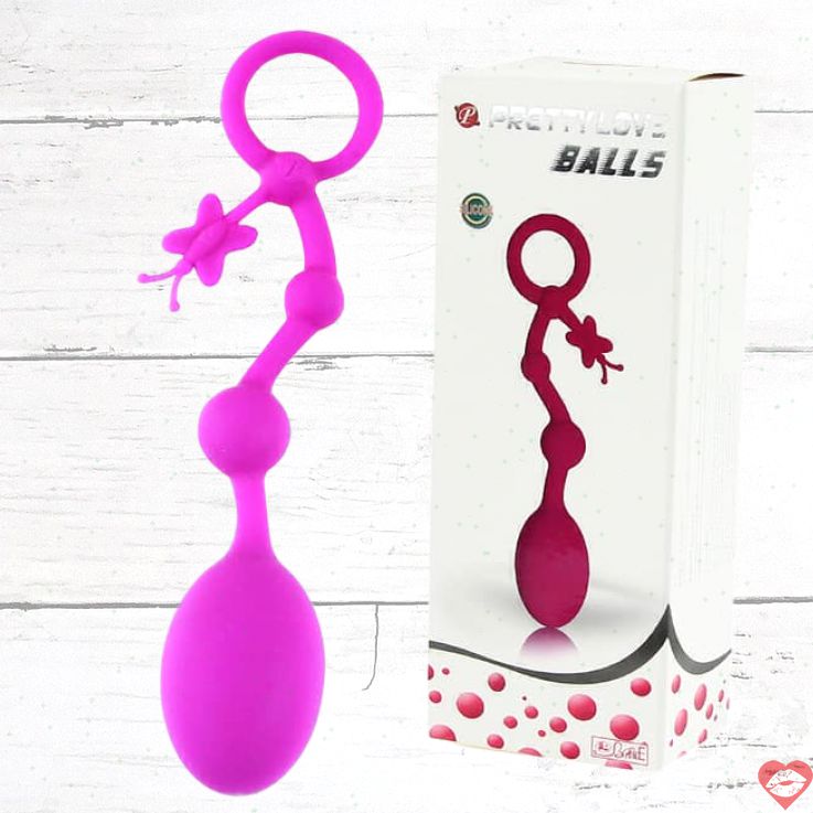 Baile Pretty Love Balls Hồng Anus Chuỗi Dễ Tháo